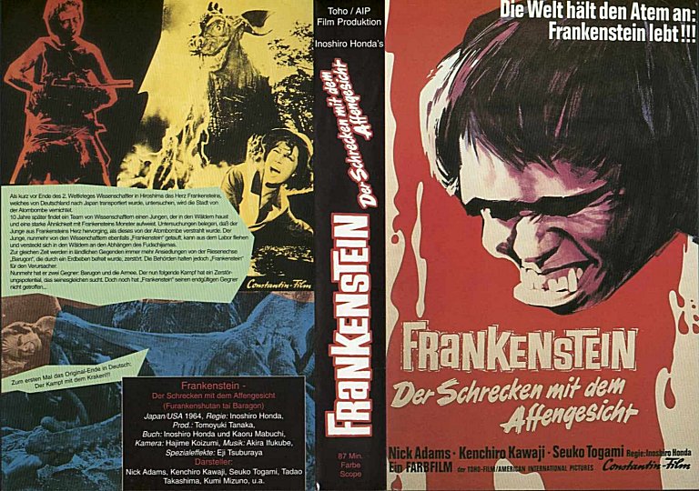 Godzilla + Freunde Die VideoCoverSeite Frankenstein Schrecken mit